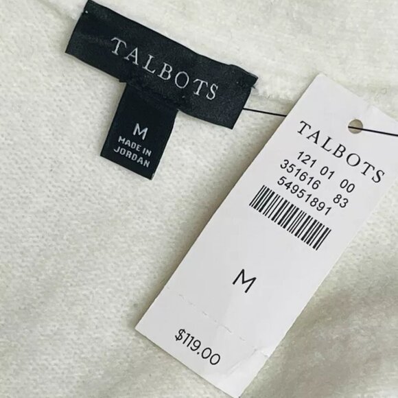 NEW Talbots Cardigan M Alpaca Wool Blend Ivory Jewel Button Pockets NWT - Picture 7 of 8